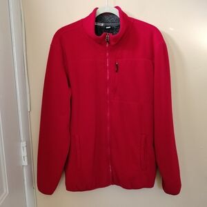 32 Degrees Heat Weatherproof Mens Red Sherpa Lined Fleece Full Zip Jacket L Warm